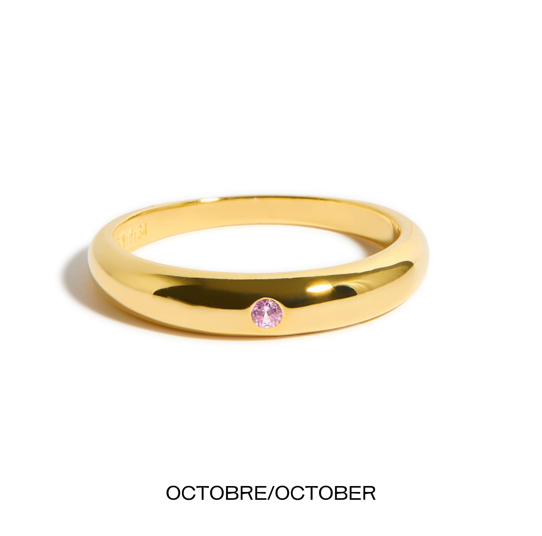 bague pierre de naissance or octobre