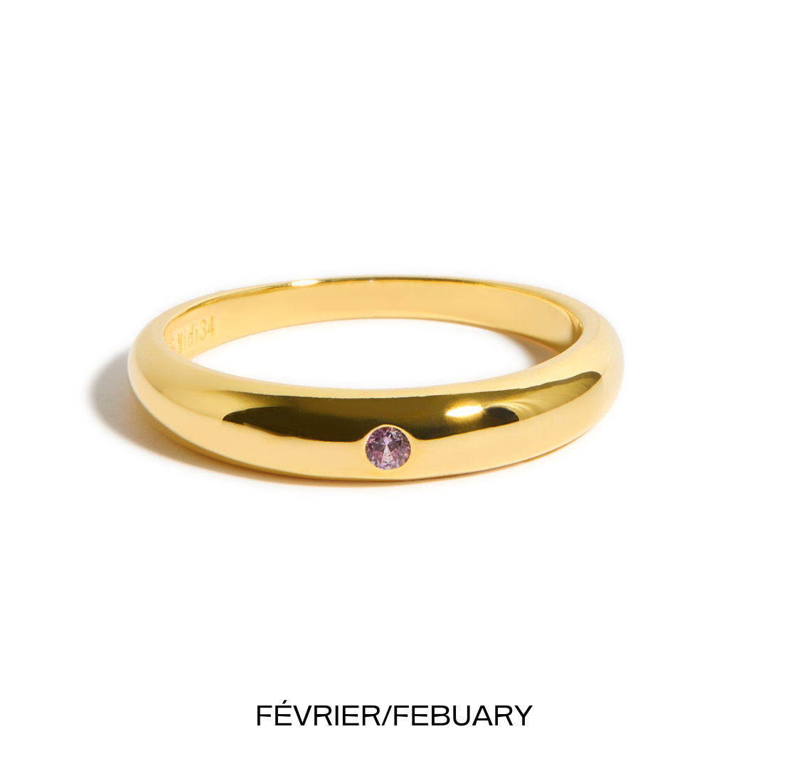 bague pierre de naissance or février