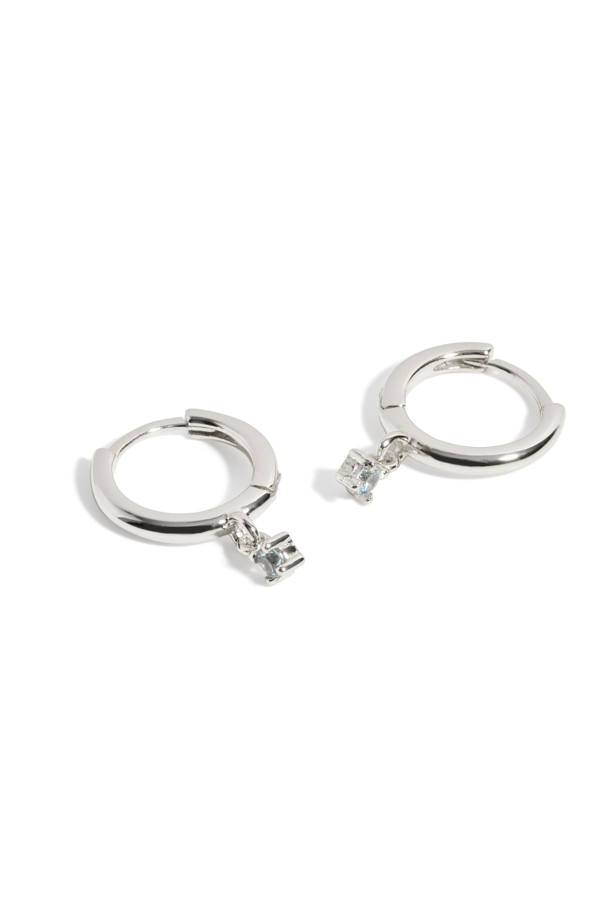 Boucles d'oreilles pierre de naissance décembre or blanc