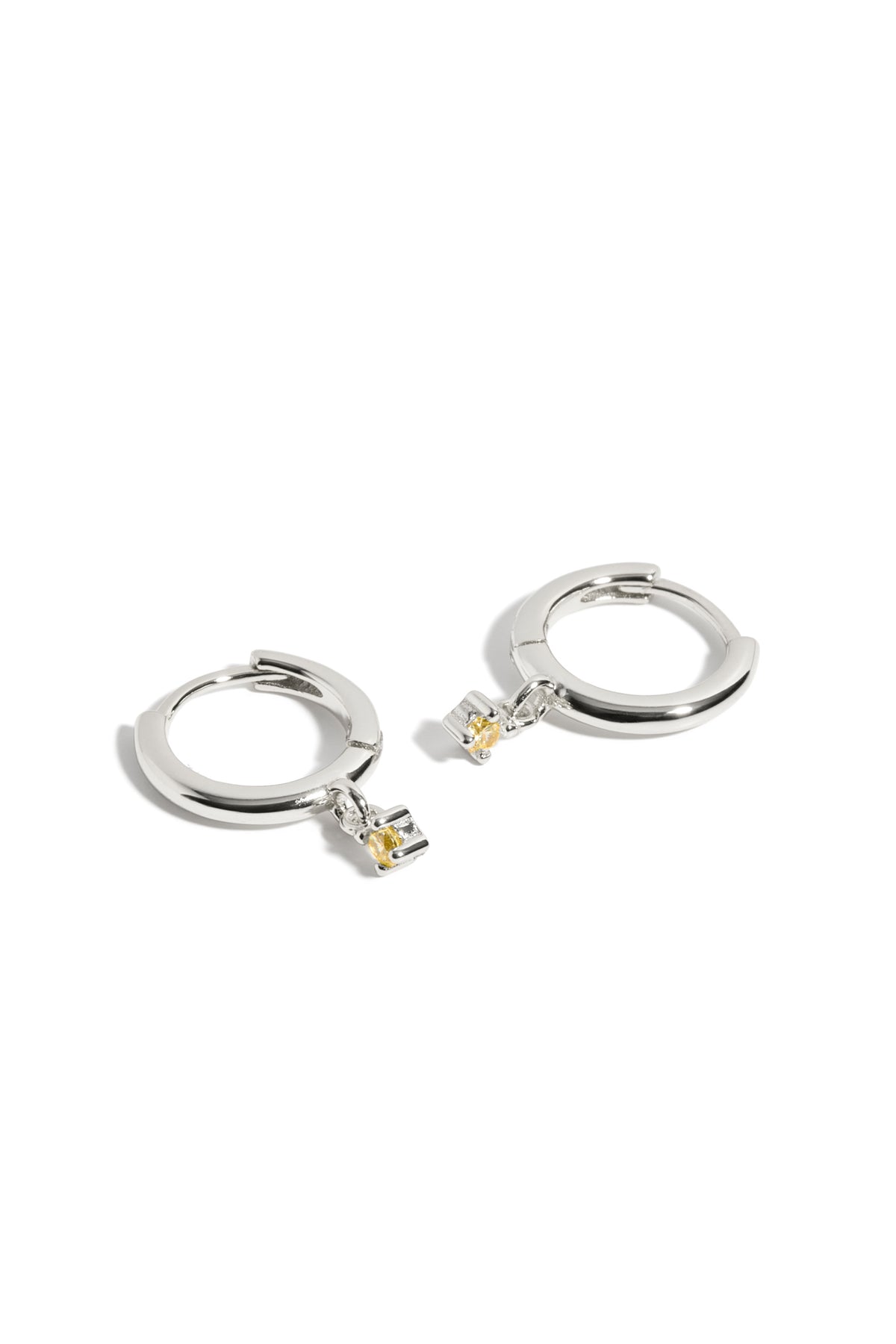 Boucles d'oreilles pierre de naissance novembre or blanc