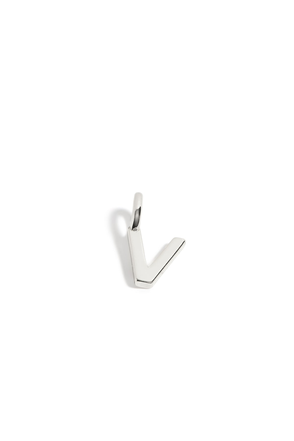 Pendentif Initiales enfants V or blanc
