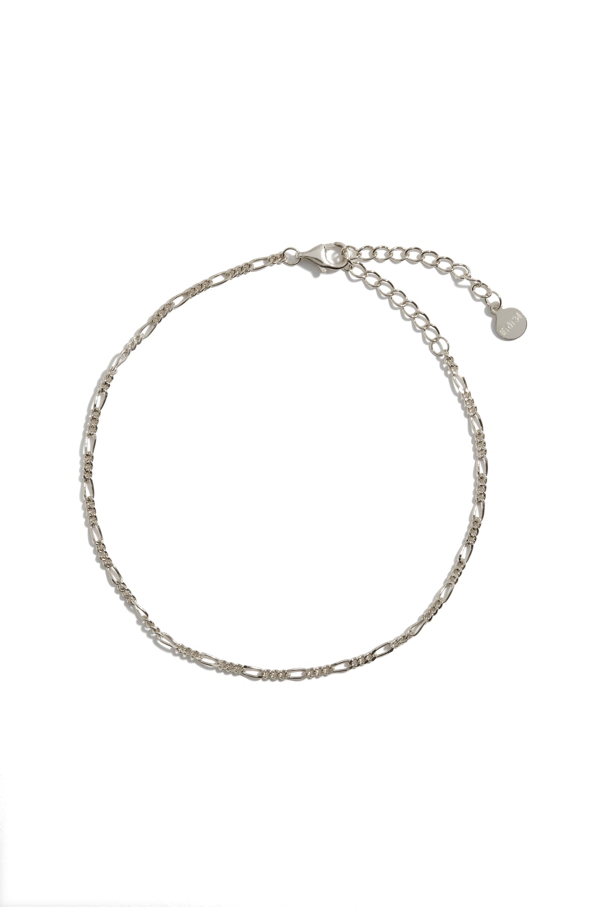 Bracelet de cheville Figaro argent