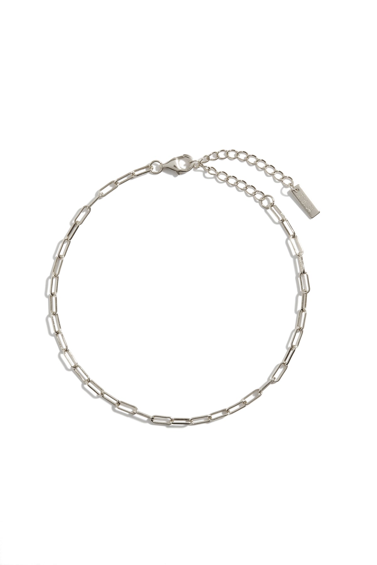 Bracelet de cheville paperclip argent