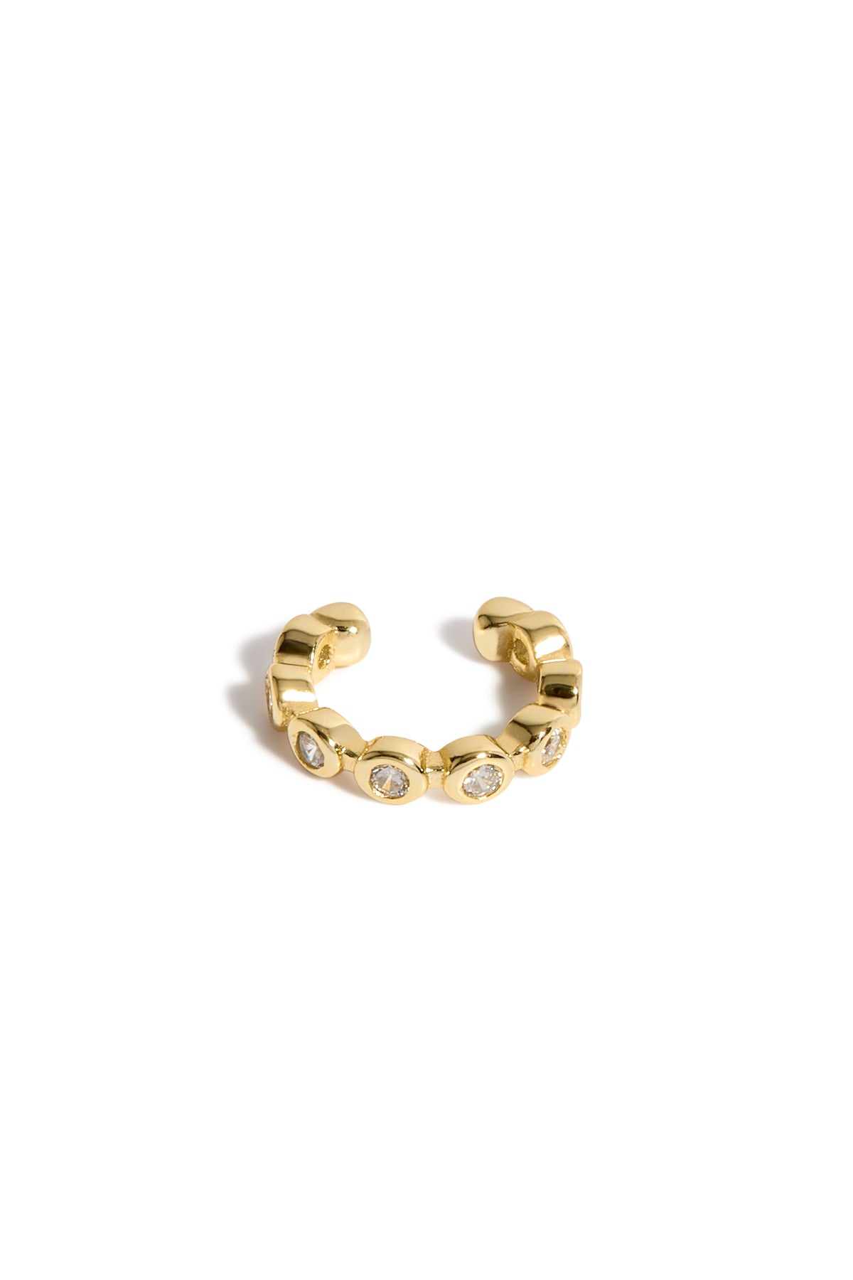 Ear cuff Dominique Pierres Blanches or
