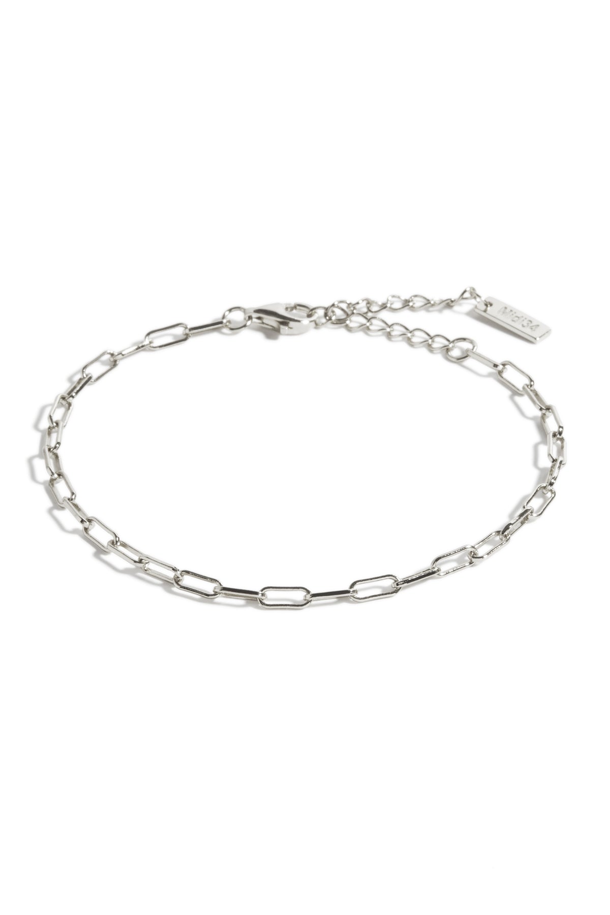 Bracelet paperclip argent