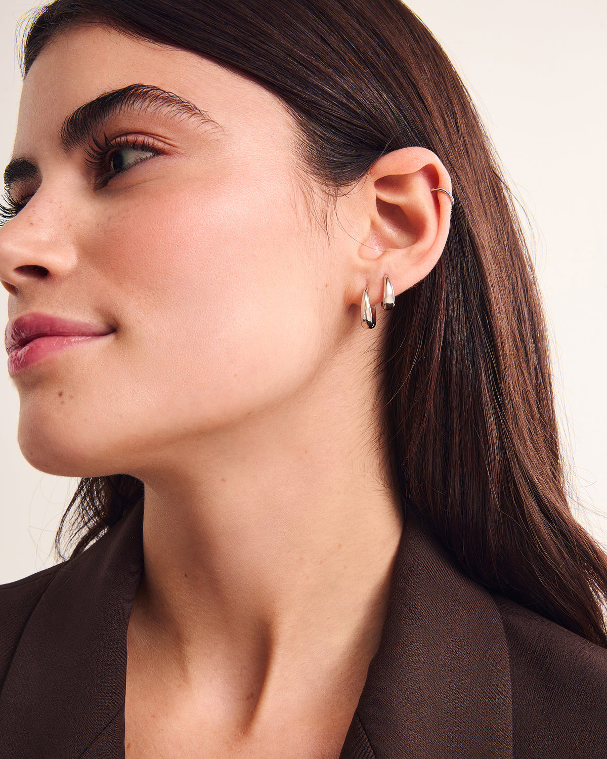 Boucles d'oreilles Marion 16 mm or blanc, Boucles d'oreilles Marion 12 mm or blanc
