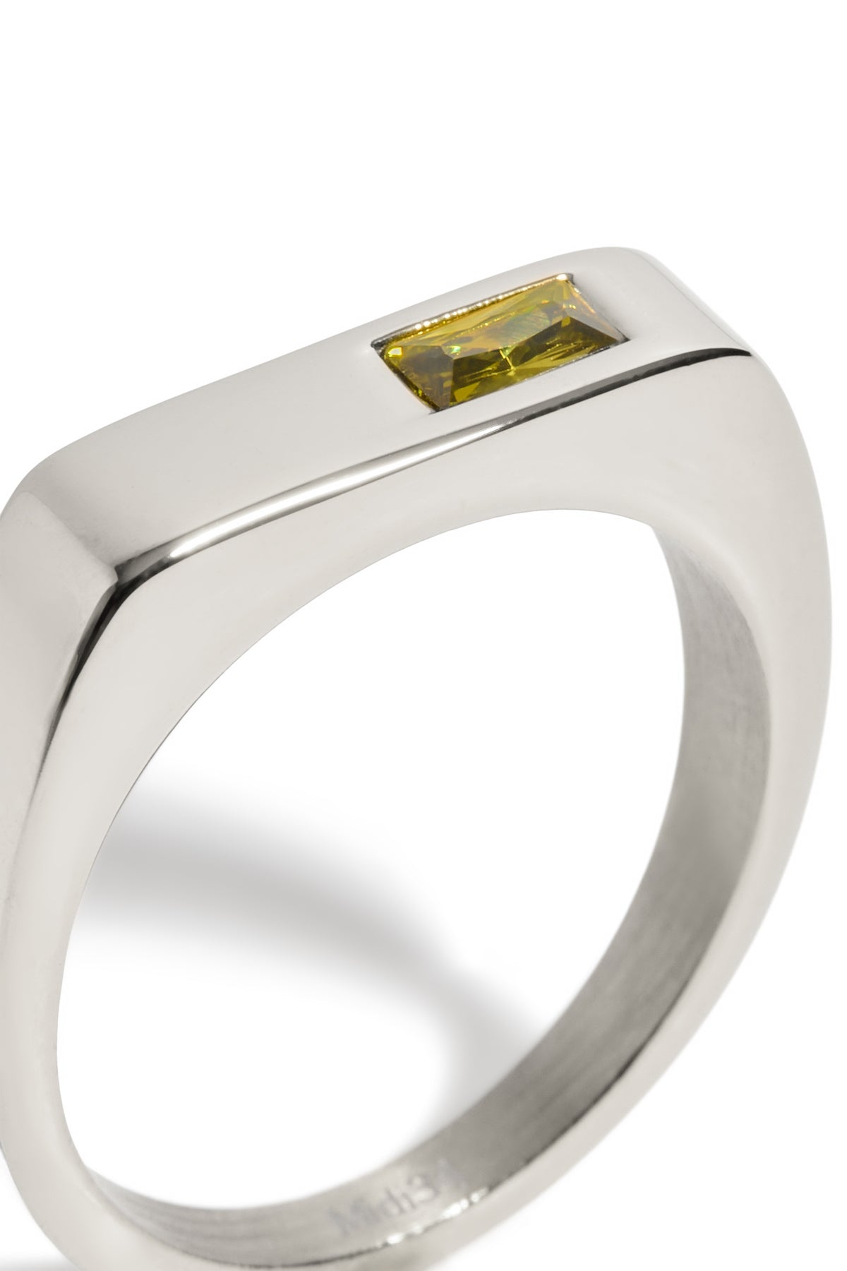 Bague Evan zircon vert argent 2