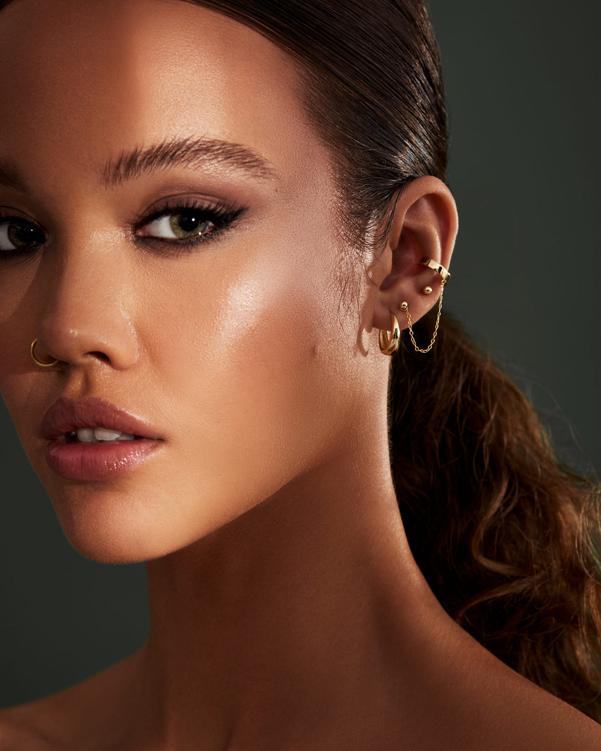 Mannequin Boucles d'oreilles Jade or