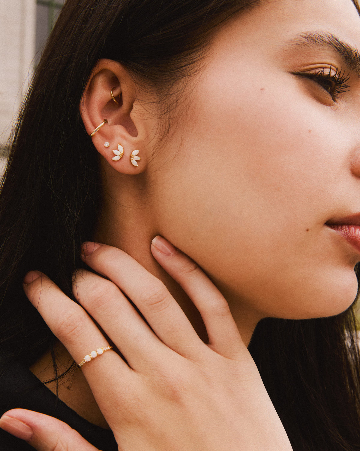 bague kim, boucles d'oreilles Vera, Valérie, Amélia or