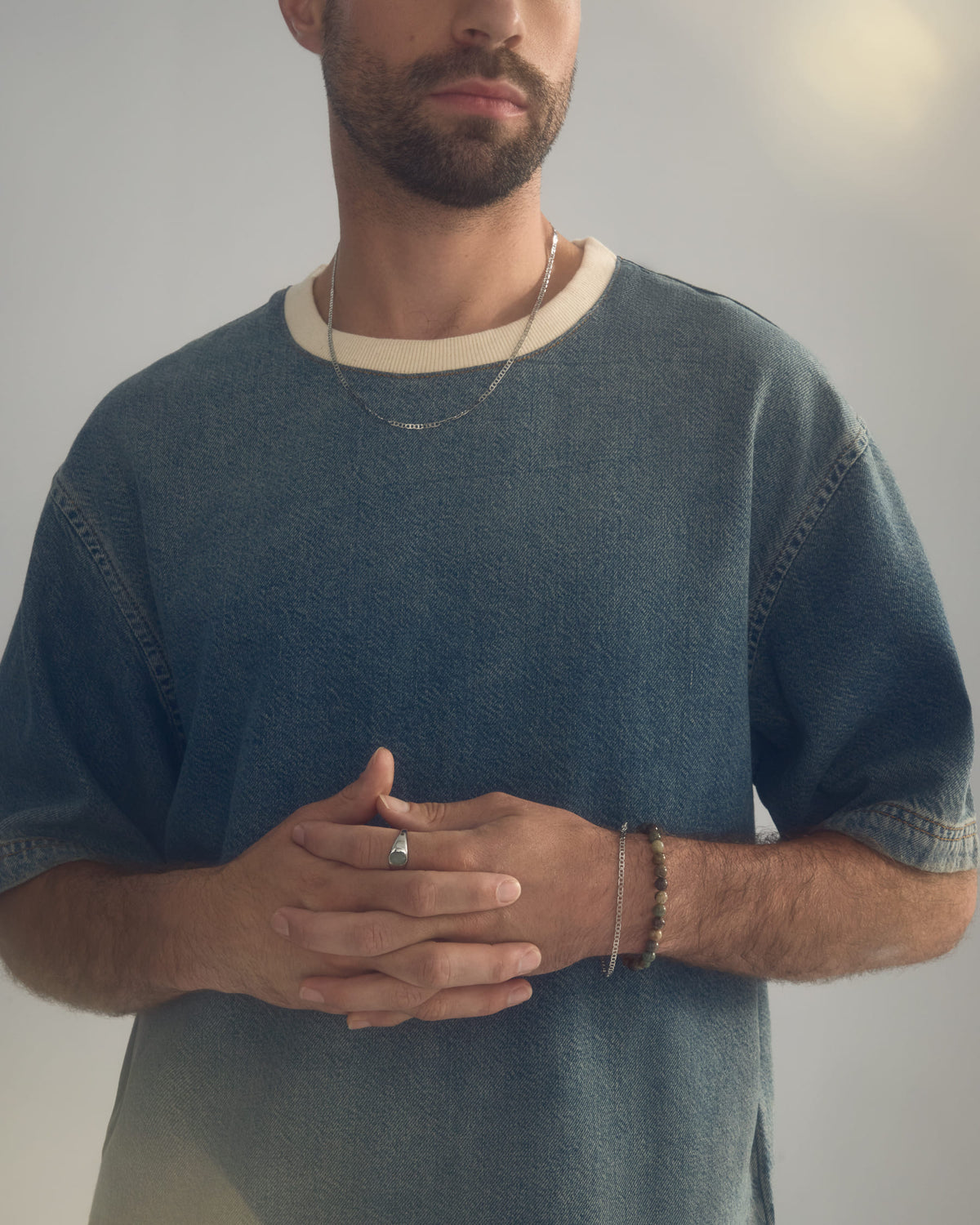 Bracelet Thomas, chaîne Raphael et bague Victor argent