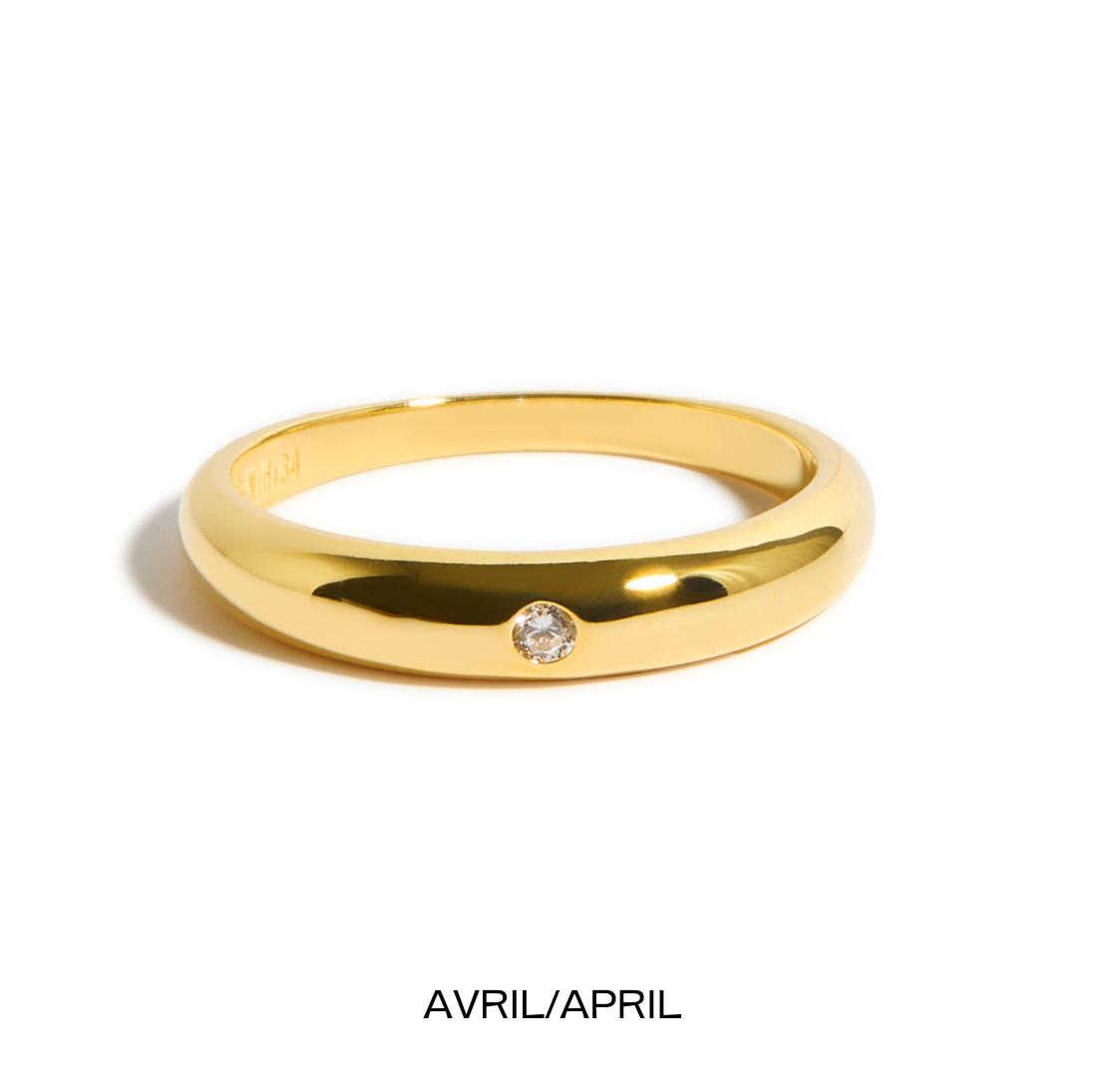bague pierre de naissance or avril