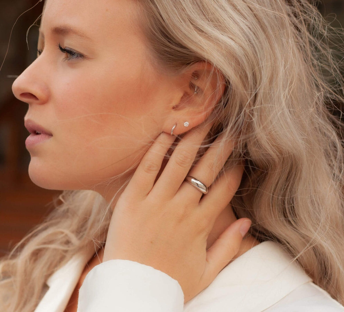 Mannequin Boucles d'oreilles Maxim 10mm argent