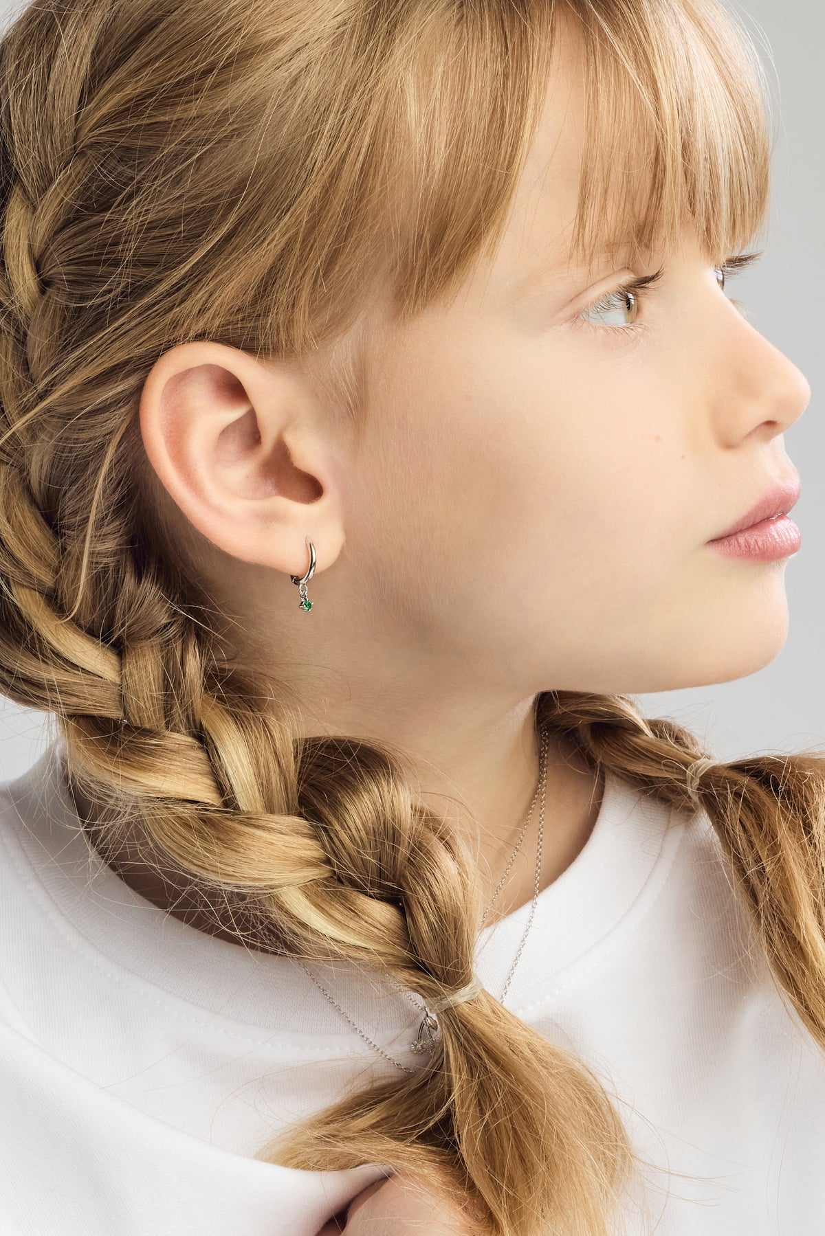 Boucles d'oreilles pierre de naissance mai or blanc