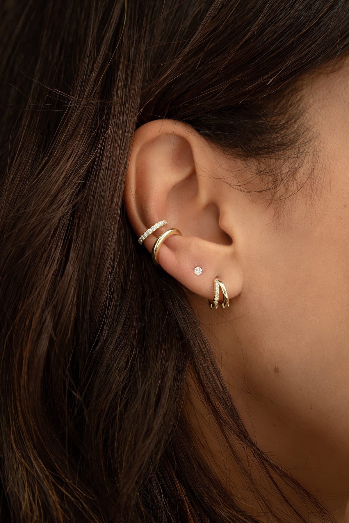 Mannequin boucles d'oreilles Edith, zaclivia or