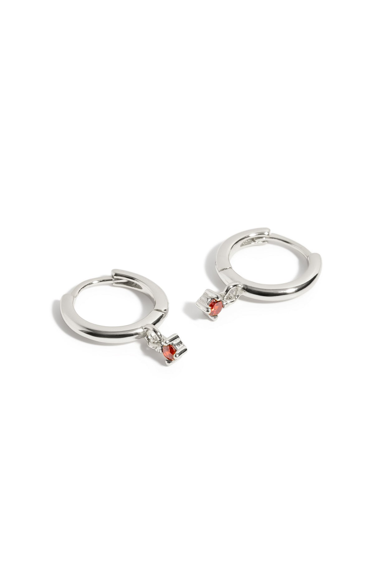 Boucles d'oreilles pierre de naissance janvier or blanc