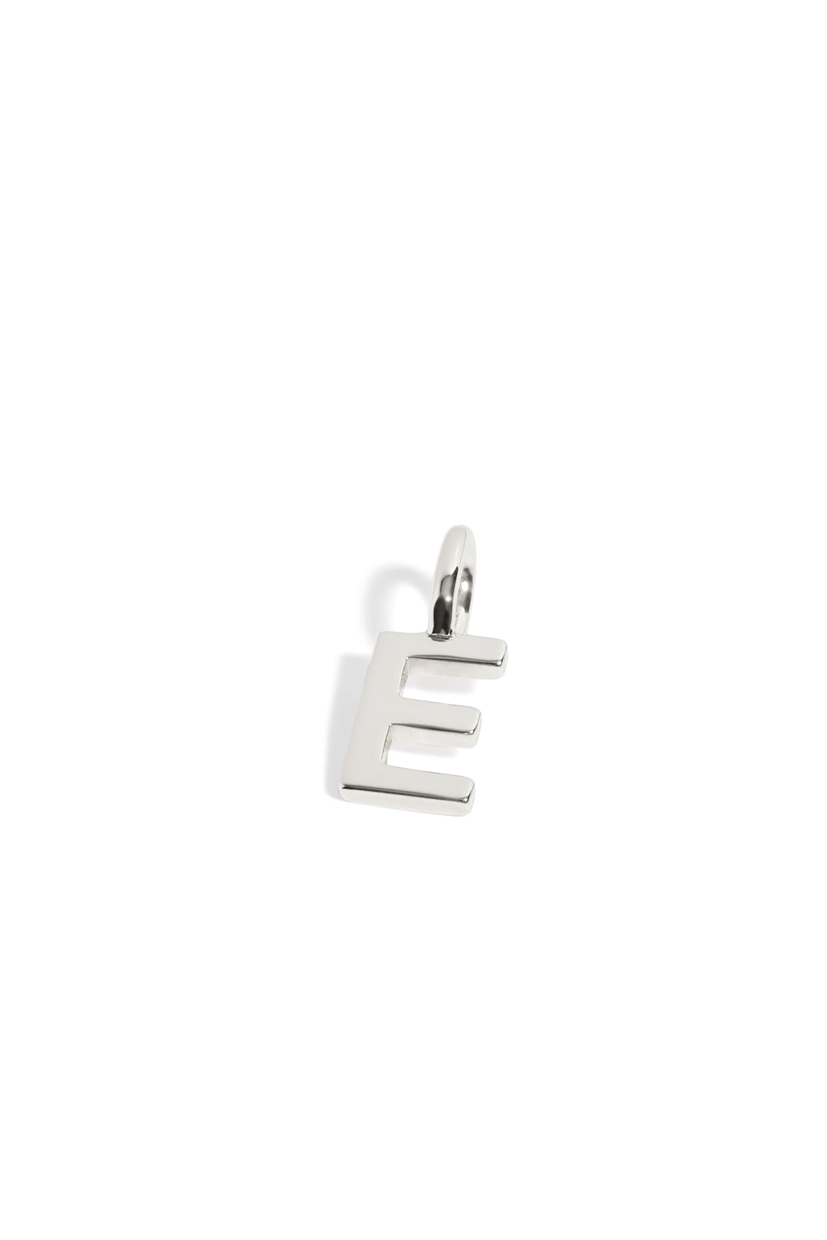 Pendentif Initiales enfants E or blanc