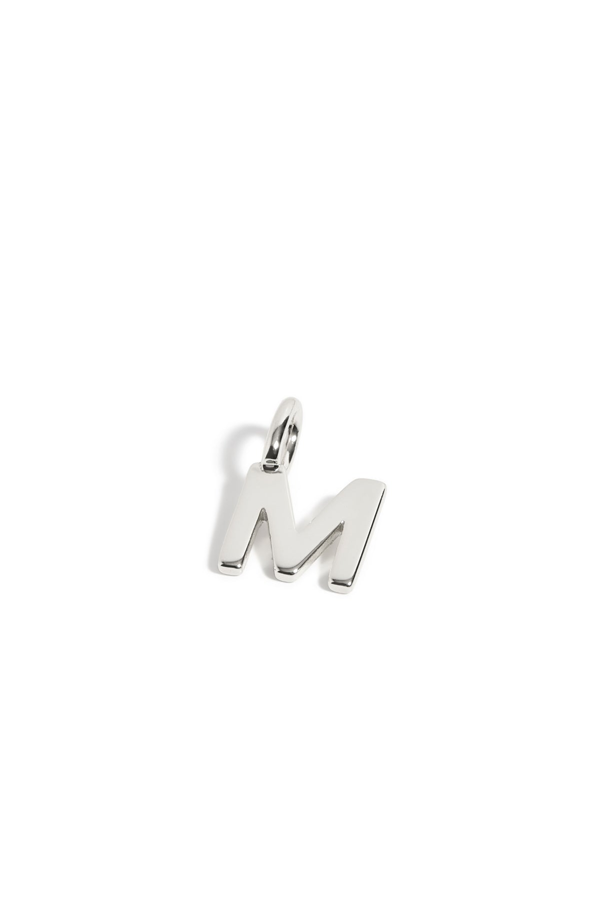 Pendentif Initiales enfants M or blanc