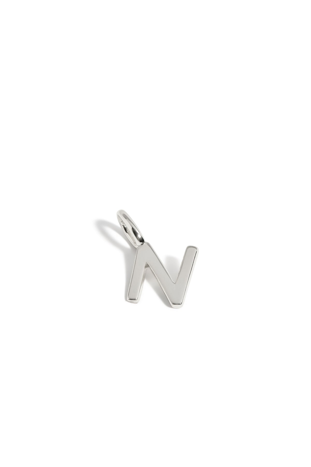 Pendentif Initiales enfants N or blanc