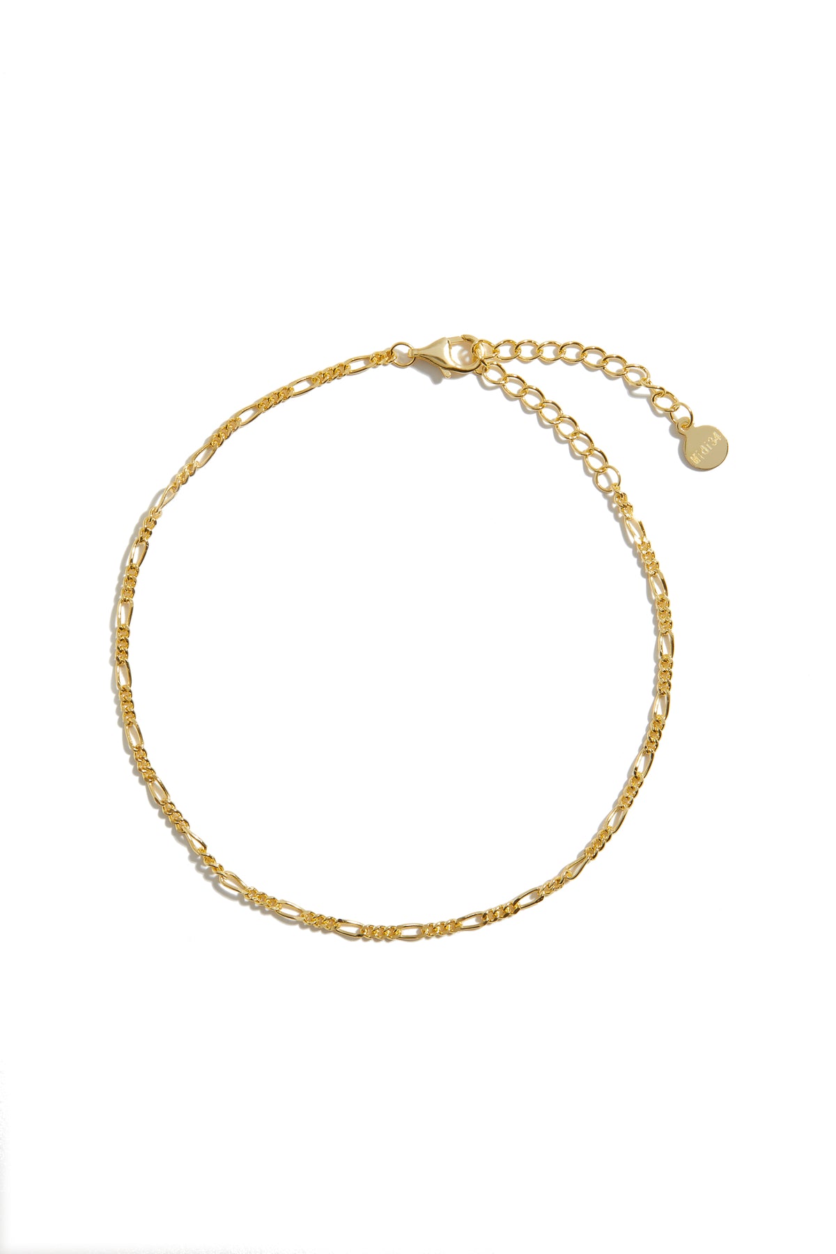 Bracelet de cheville Figaro or