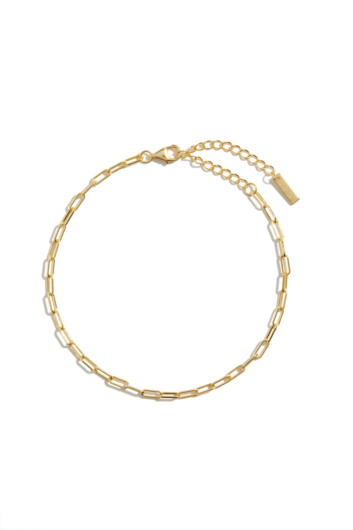 Bracelet de cheville paperclip or