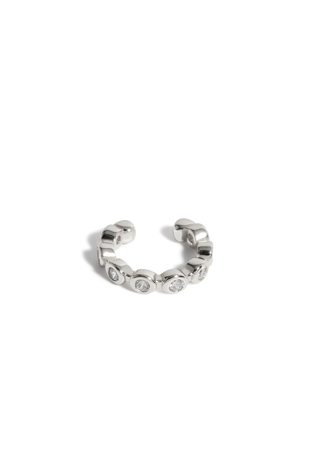 Ear cuff Dominique Pierres Blanches or blanc
