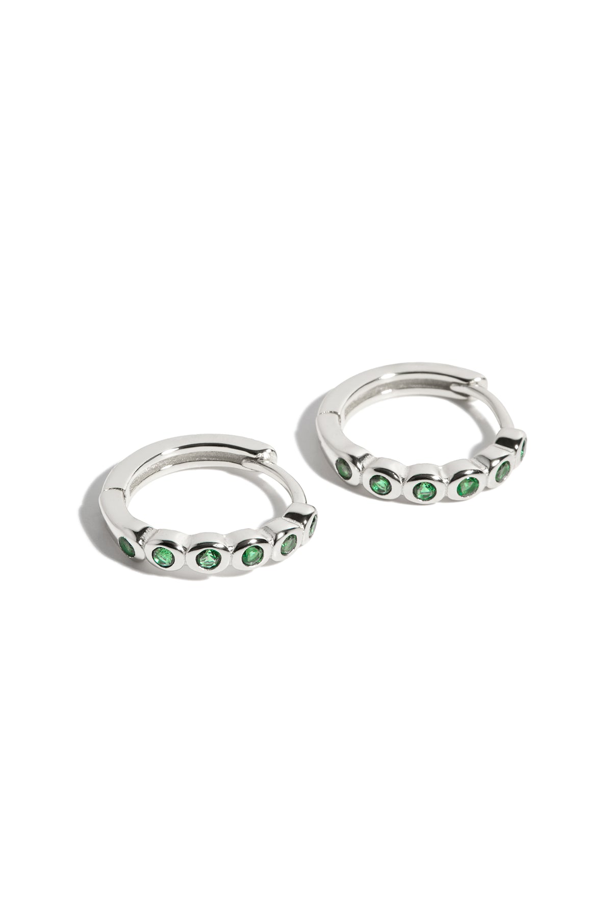 Boucles d'oreilles Jeanne Émeraude Or Blanc