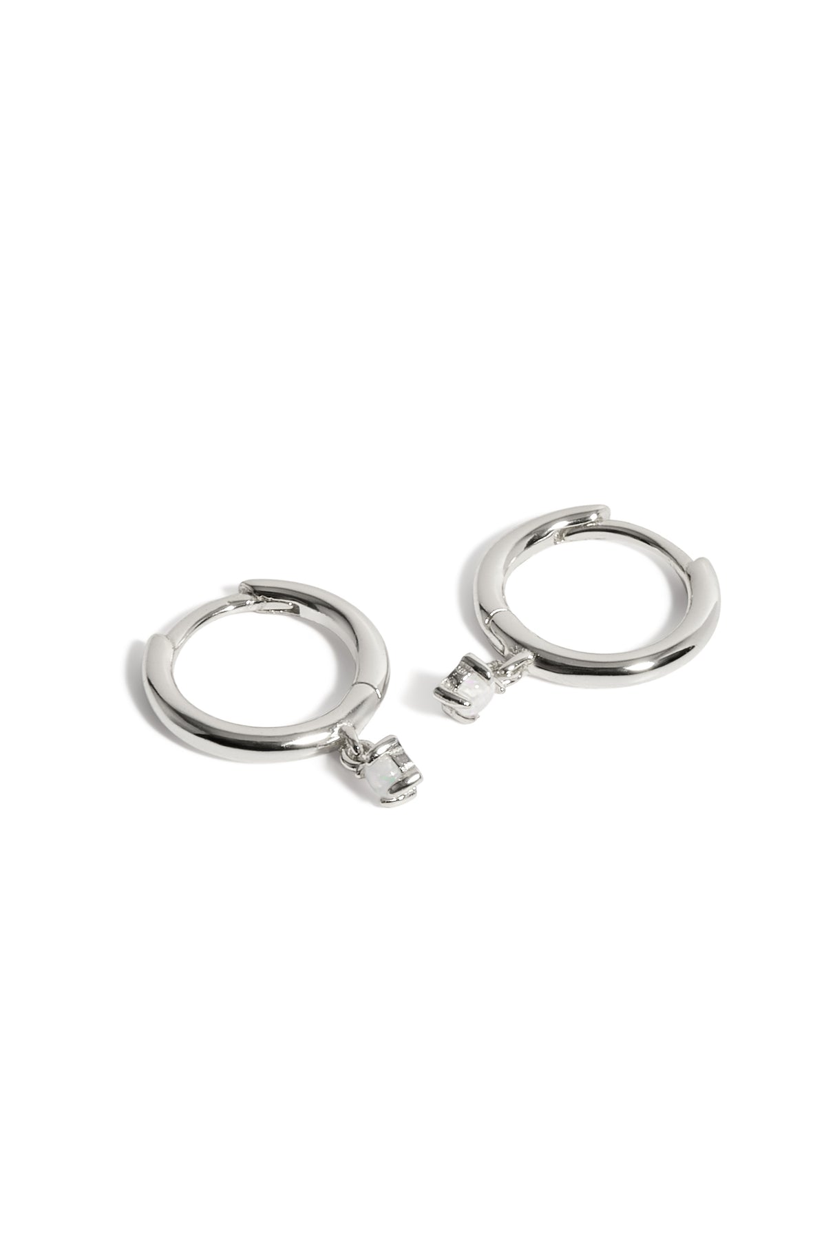 Boucles d'oreilles Opaline or blanc