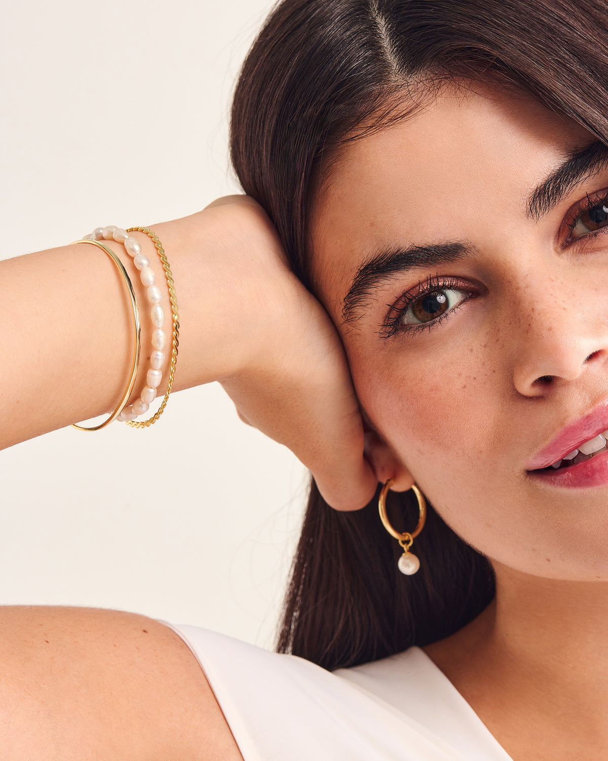Bracelet Megan Or, boucles d'oreille Evelyne or, Bracelet Anita or, bracelet Serpentine or