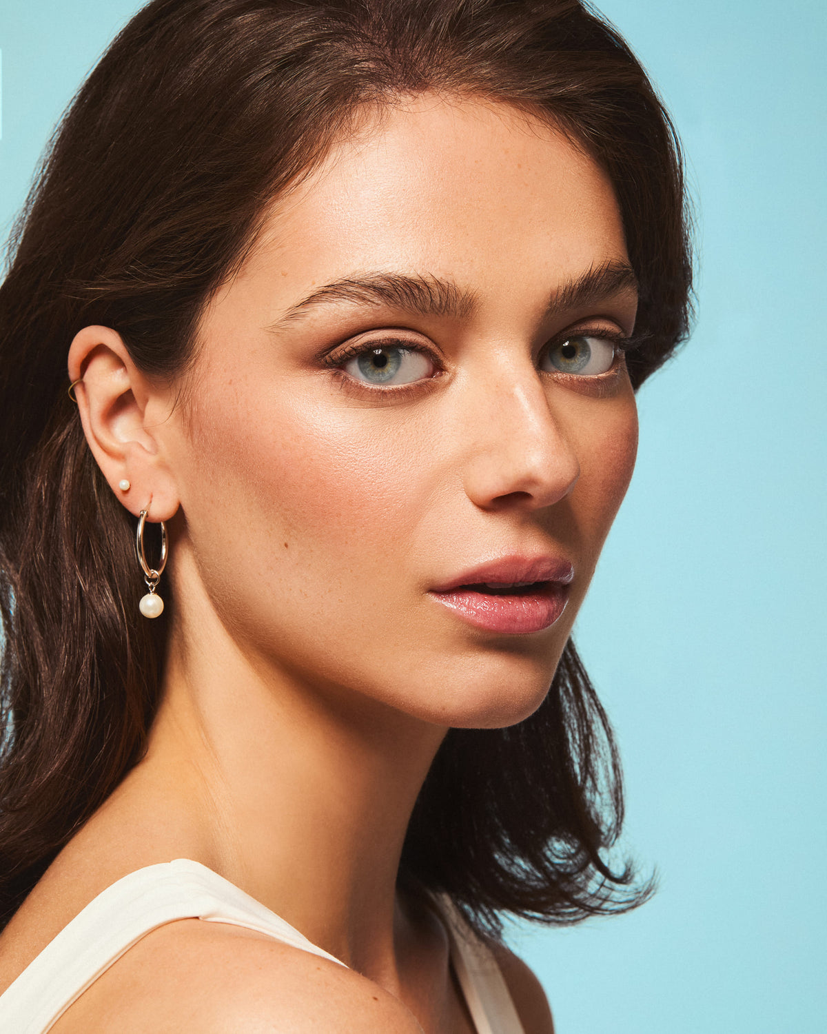Mannequin boucles d'oreilles Irma, Evelyne argent