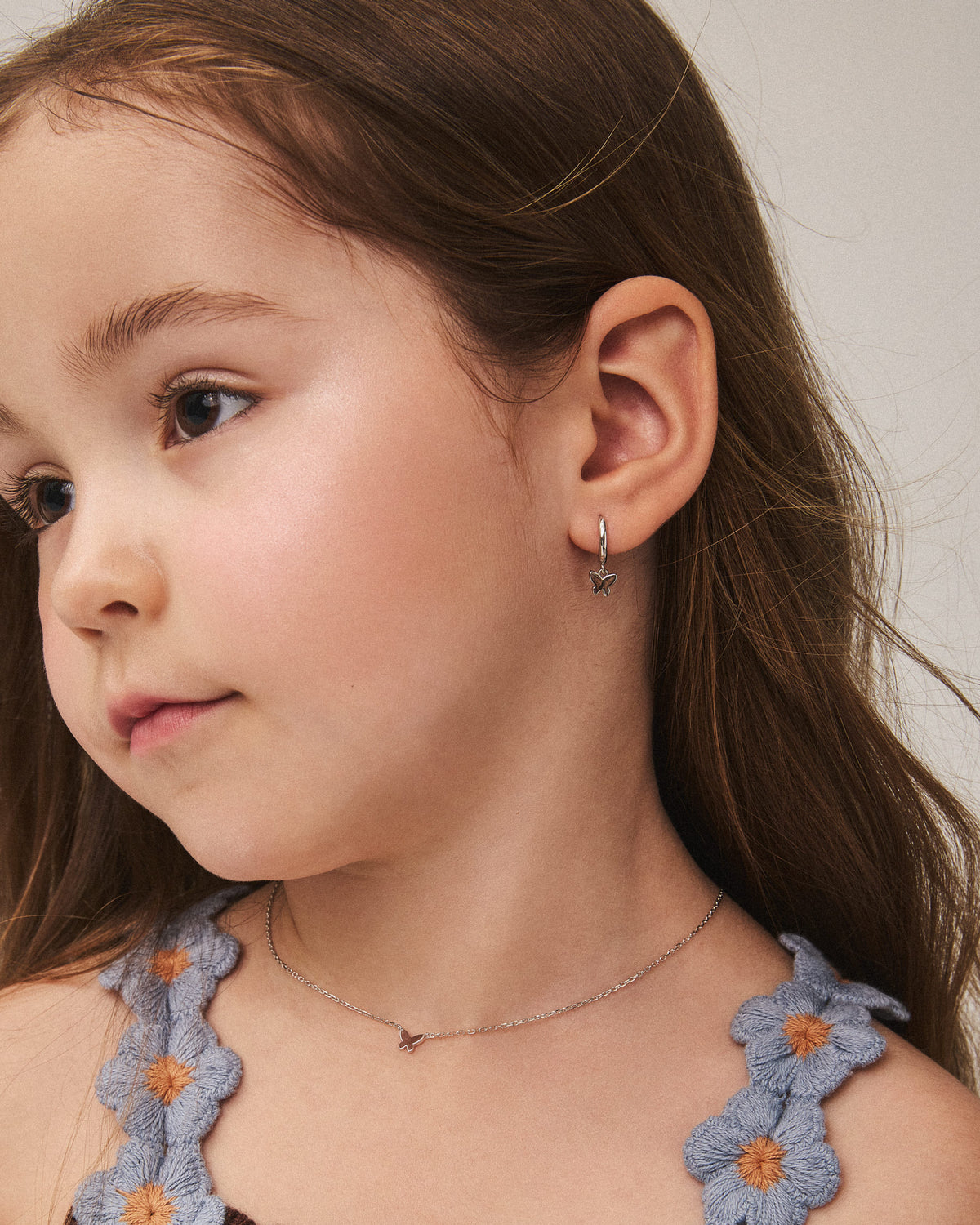 Collier papillon Melo et boucles d'oreilles papillon mea argent
