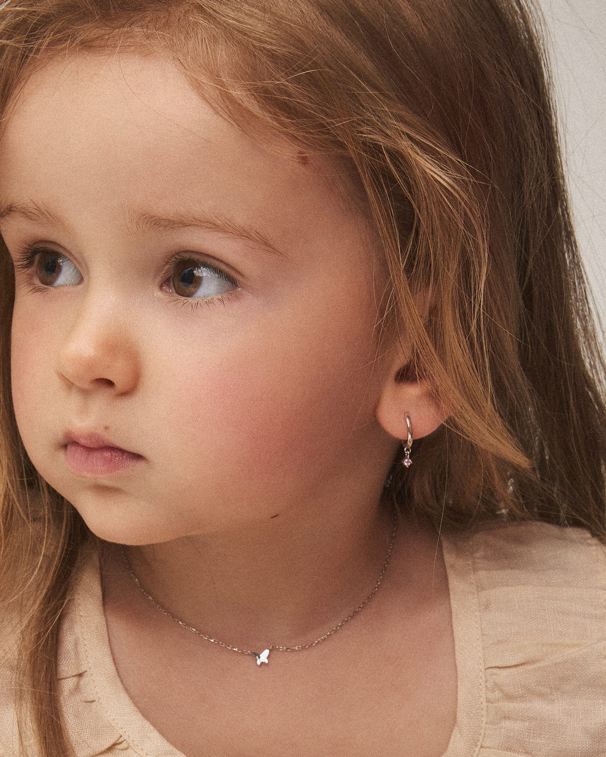 Collier papillon Melo et boucles d'oreilles rosie argent