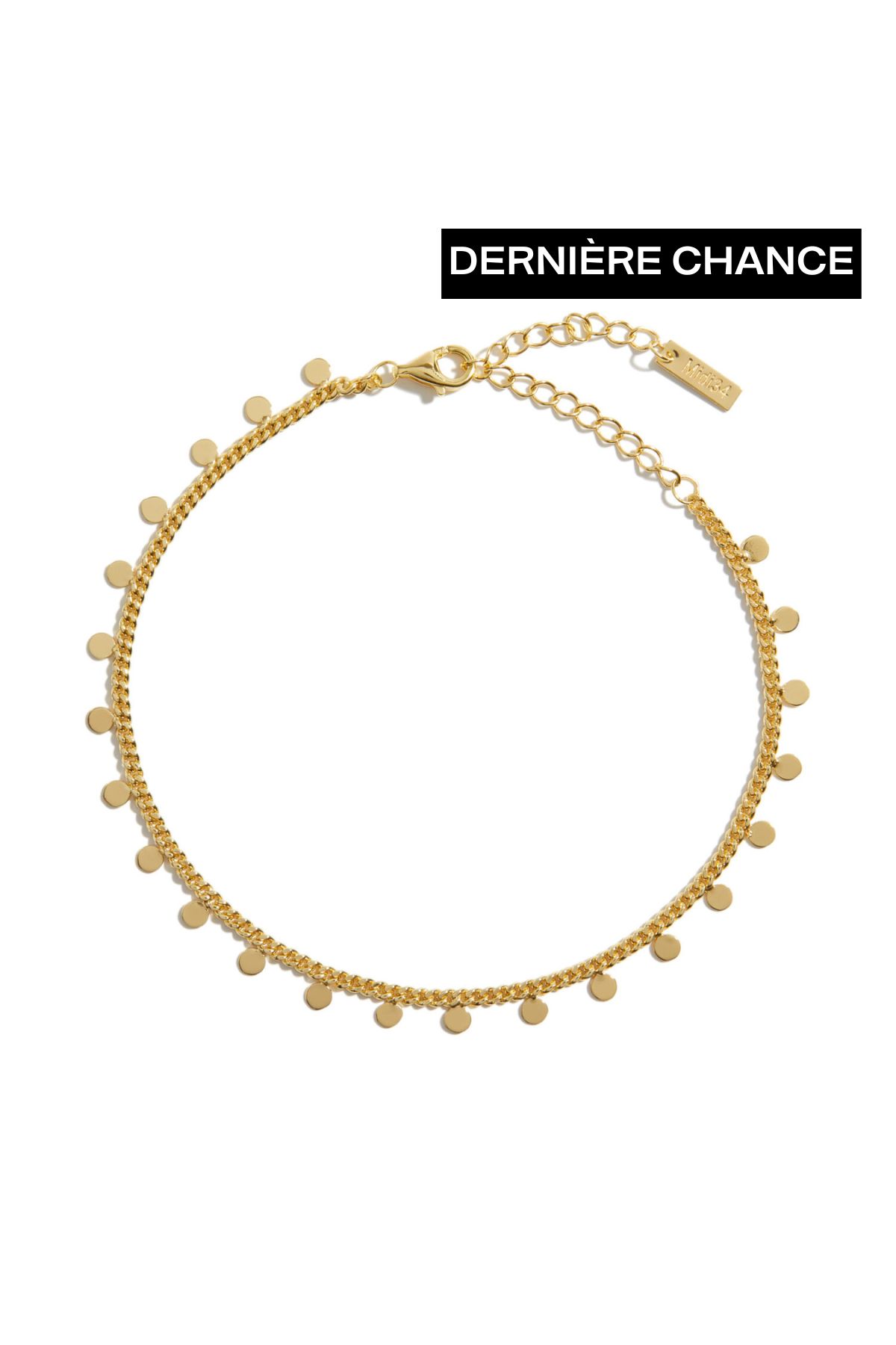 Chaîne Cheville Cubaine 10 Pouces – Plaqué Or 14k – Laiton – Marque Fybling – Neuf Avec étiquettes