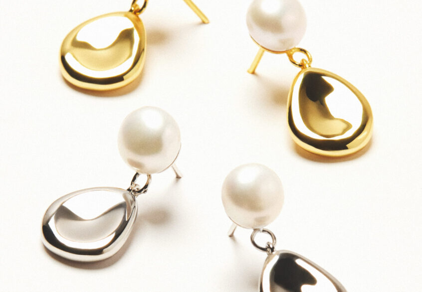 Boucles d'oreilles Ella or et or blanc